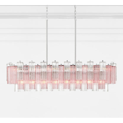 Eloria Modern Glass Linear Chandelier with Adjustable Height & LED Lig