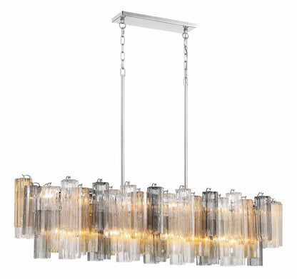 Eloria Modern Glass Linear Chandelier with Adjustable Height & LED Lig