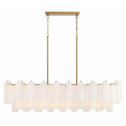Eloria Modern Glass Linear Chandelier with Adjustable Height & LED Lig
