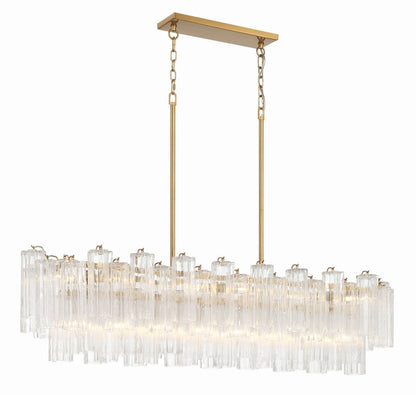 Eloria Modern Glass Linear Chandelier with Adjustable Height & LED Lig