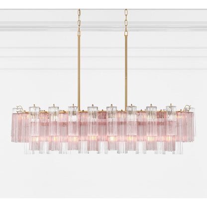 Eloria Modern Glass Linear Chandelier with Adjustable Height & LED Lig