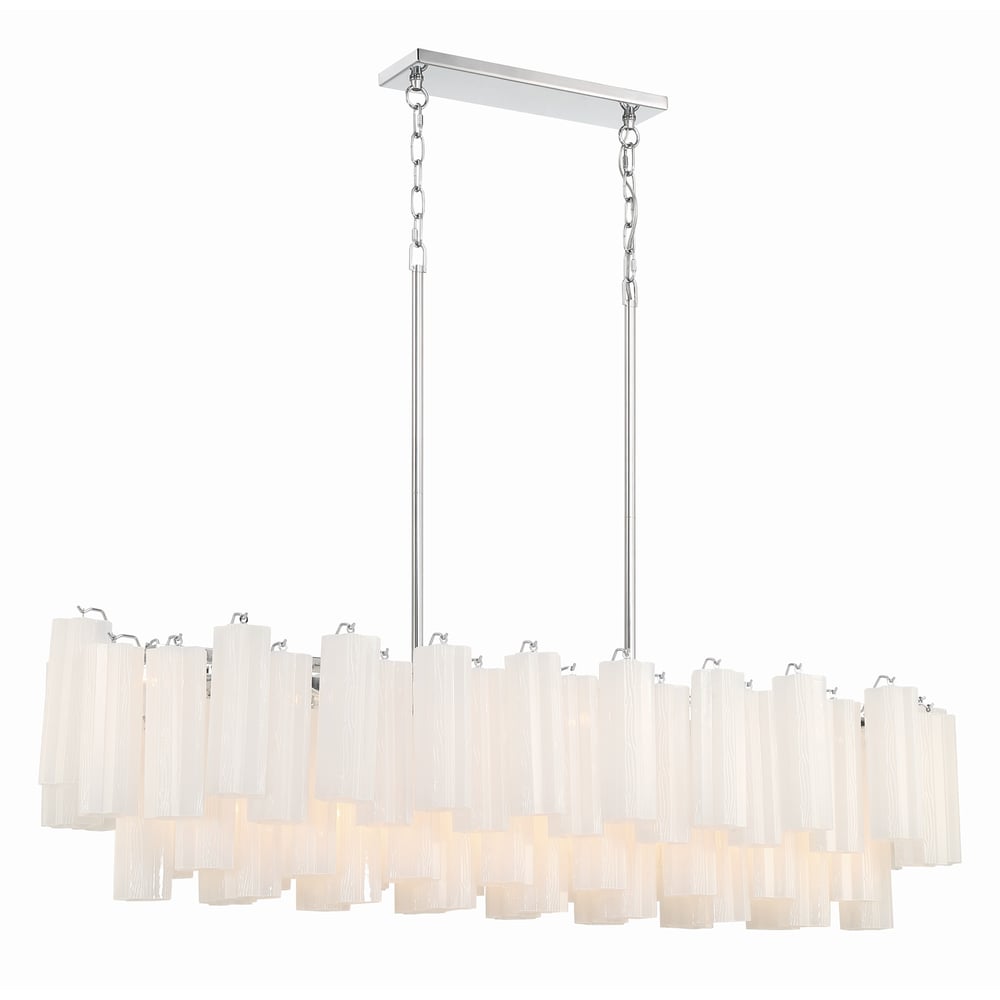 Eloria Modern Glass Linear Chandelier with Adjustable Height & LED Lig