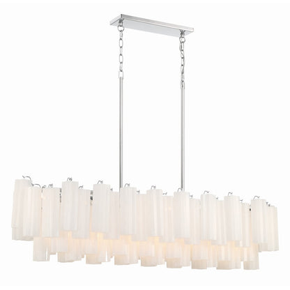 Eloria Modern Glass Linear Chandelier with Adjustable Height & LED Lig