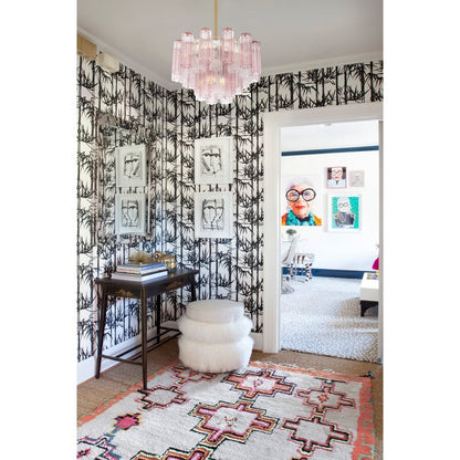 Eloria Glass Chandelier - Elegant Design with Crystal Accents & Adjust