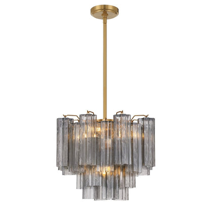 Eloria Glass Chandelier - Elegant Design with Crystal Accents & Adjust