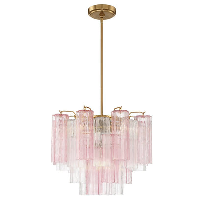 Eloria Glass Chandelier - Elegant Design with Crystal Accents & Adjust
