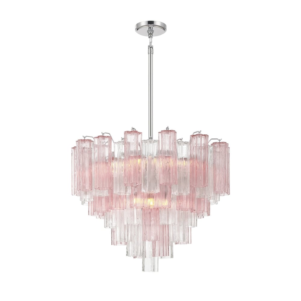 Eloria Glass Chandelier - Elegant Design with Crystal Accents & Adjust