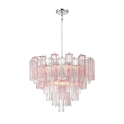Eloria Glass Chandelier - Elegant Design with Crystal Accents & Adjust