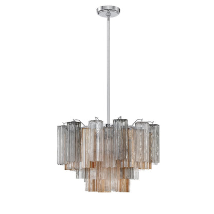 Eloria Glass Chandelier - Elegant Design with Crystal Accents & Adjust