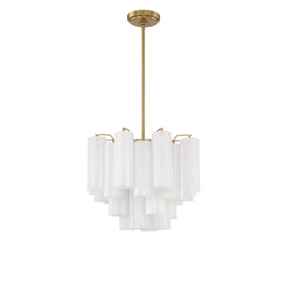 Eloria Glass Chandelier - Elegant Design with Crystal Accents & Adjust