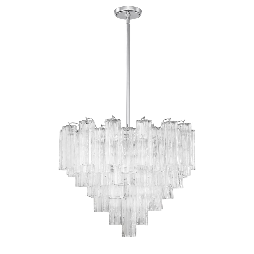 Eloria Glass Chandelier - Elegant Design with Crystal Accents & Adjust