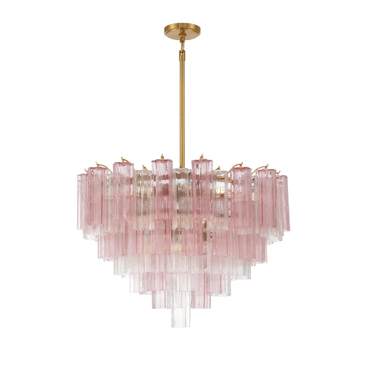 Eloria Glass Chandelier - Elegant Design with Crystal Accents & Adjust