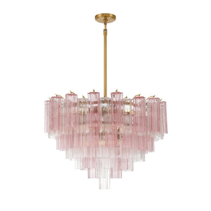 Eloria Glass Chandelier - Elegant Design with Crystal Accents & Adjust