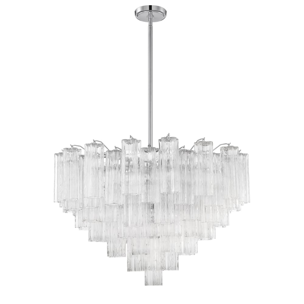 Eloria Glass Chandelier - Elegant Design with Crystal Accents & Adjust