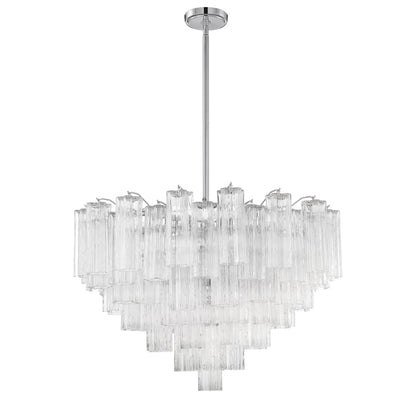Eloria Glass Chandelier - Elegant Design with Crystal Accents & Adjust
