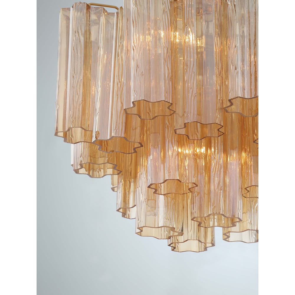Eloria Glass Chandelier - Elegant Design with Crystal Accents & Adjust