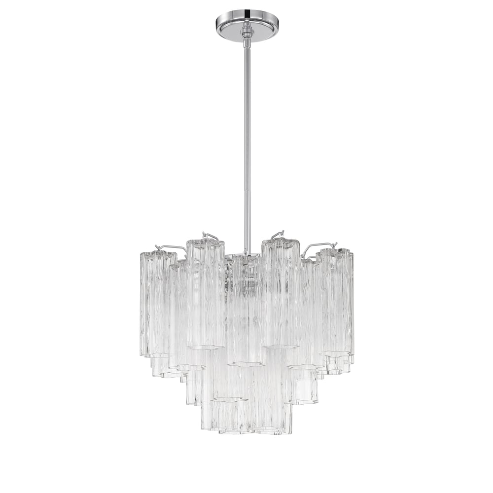 Eloria Glass Chandelier - Elegant Design with Crystal Accents & Adjust