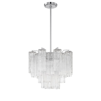 Eloria Glass Chandelier - Elegant Design with Crystal Accents & Adjust