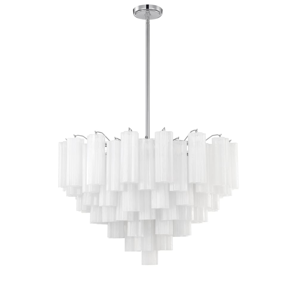 Eloria Glass Chandelier - Elegant Design with Crystal Accents & Adjust