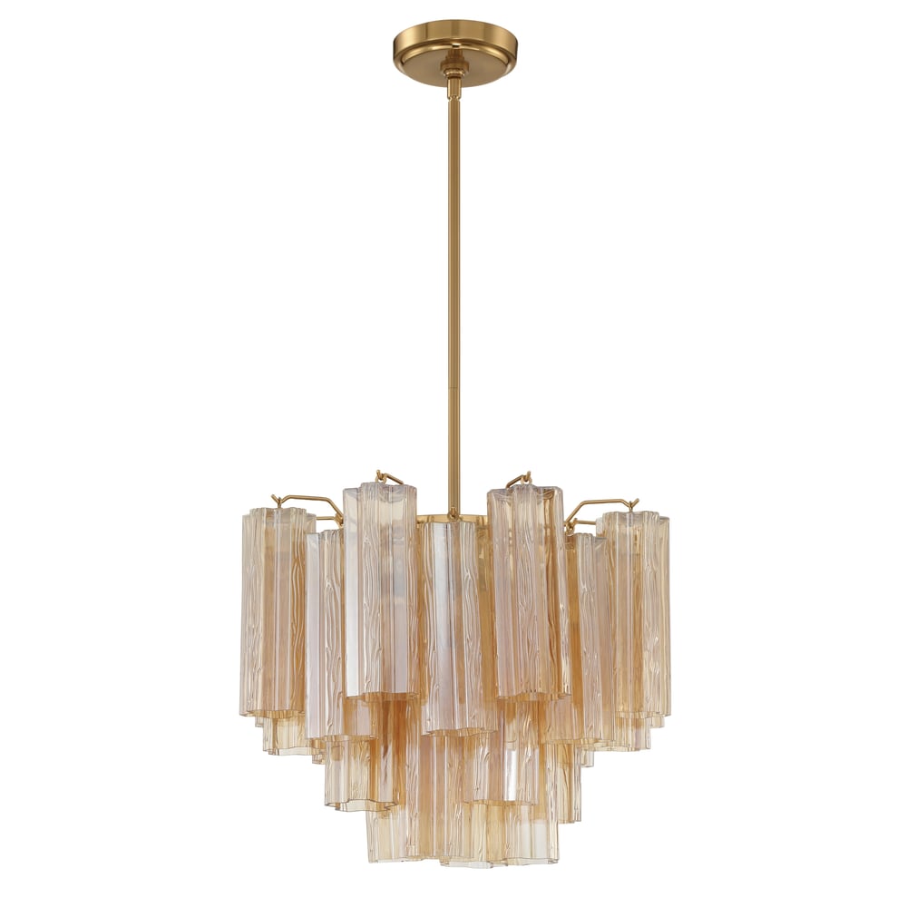 Eloria Glass Chandelier - Elegant Design with Crystal Accents & Adjust