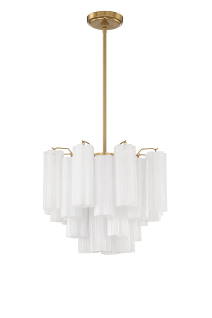 Eloria Glass Chandelier - Elegant Design with Crystal Accents & Adjust