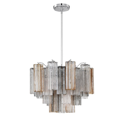 Eloria Glass Chandelier - Elegant Design with Crystal Accents & Adjust
