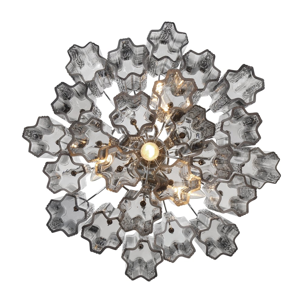 Eloria Glass Chandelier - Elegant Design with Crystal Accents & Adjust