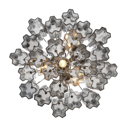 Eloria Glass Chandelier - Elegant Design with Crystal Accents & Adjust