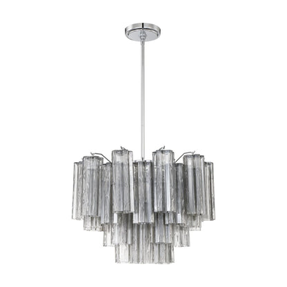 Eloria Glass Chandelier - Elegant Design with Crystal Accents & Adjust