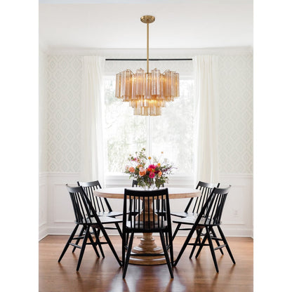 Eloria Glass Chandelier - Elegant Design with Crystal Accents & Adjust