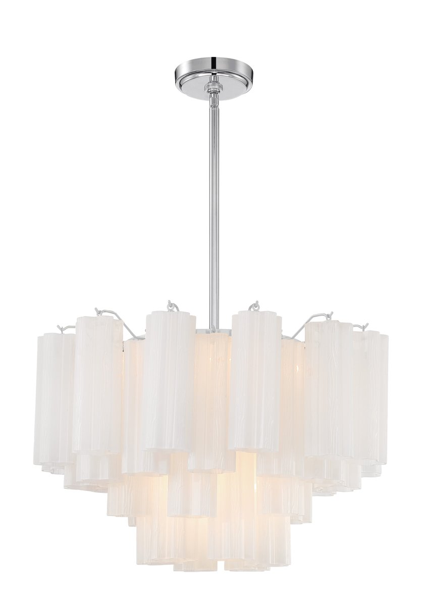 Eloria Glass Chandelier - Elegant Design with Crystal Accents & Adjust