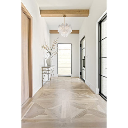 Eloria Glass Chandelier - Elegant Design with Crystal Accents & Adjust