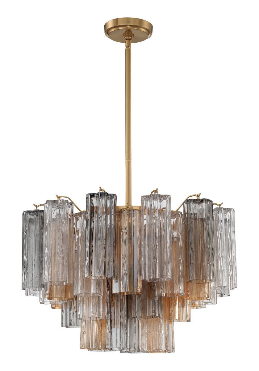 Eloria Glass Chandelier - Elegant Design with Crystal Accents & Adjust