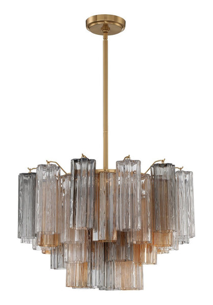 Eloria Glass Chandelier - Elegant Design with Crystal Accents & Adjust