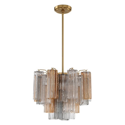 Eloria Glass Chandelier - Elegant Design with Crystal Accents & Adjust