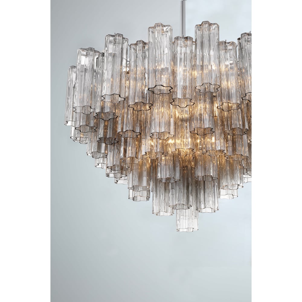 Eloria Glass Chandelier - Elegant Design with Crystal Accents & Adjust