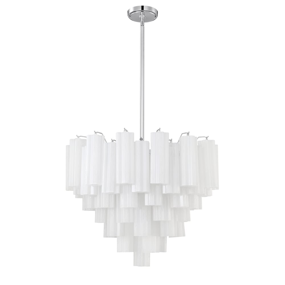 Eloria Glass Chandelier - Elegant Design with Crystal Accents & Adjust