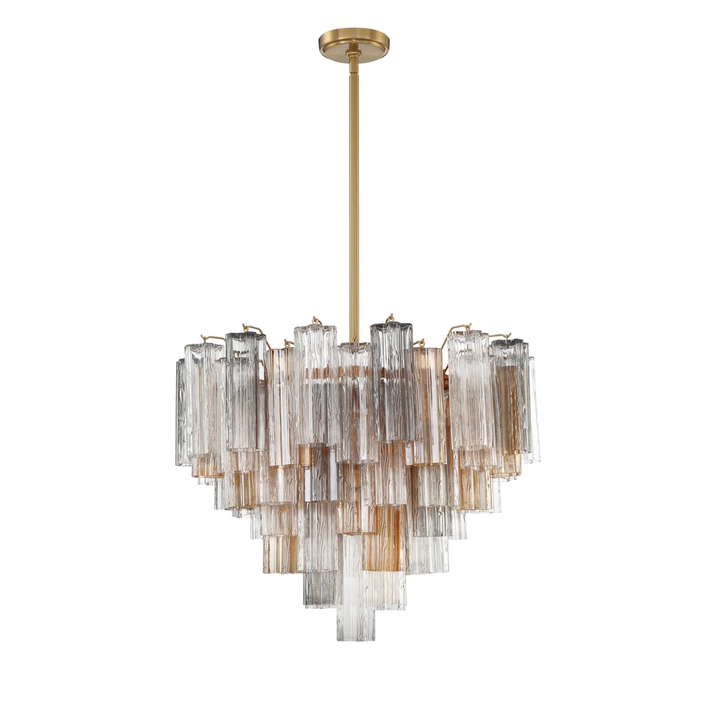Eloria Glass Chandelier - Elegant Design with Crystal Accents & Adjust