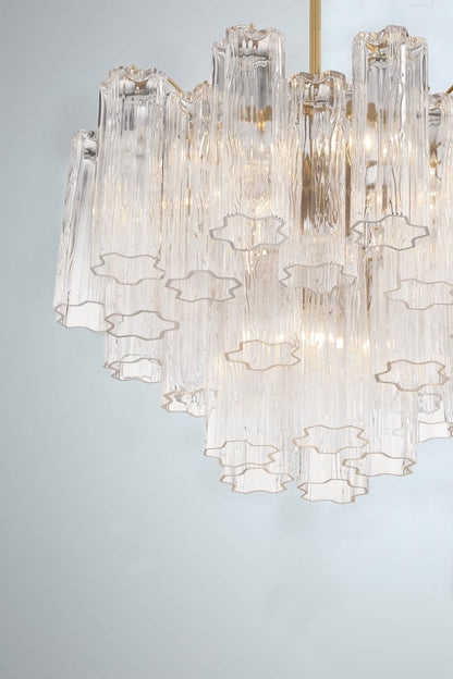 Eloria Glass Chandelier - Elegant Design with Crystal Accents & Adjust
