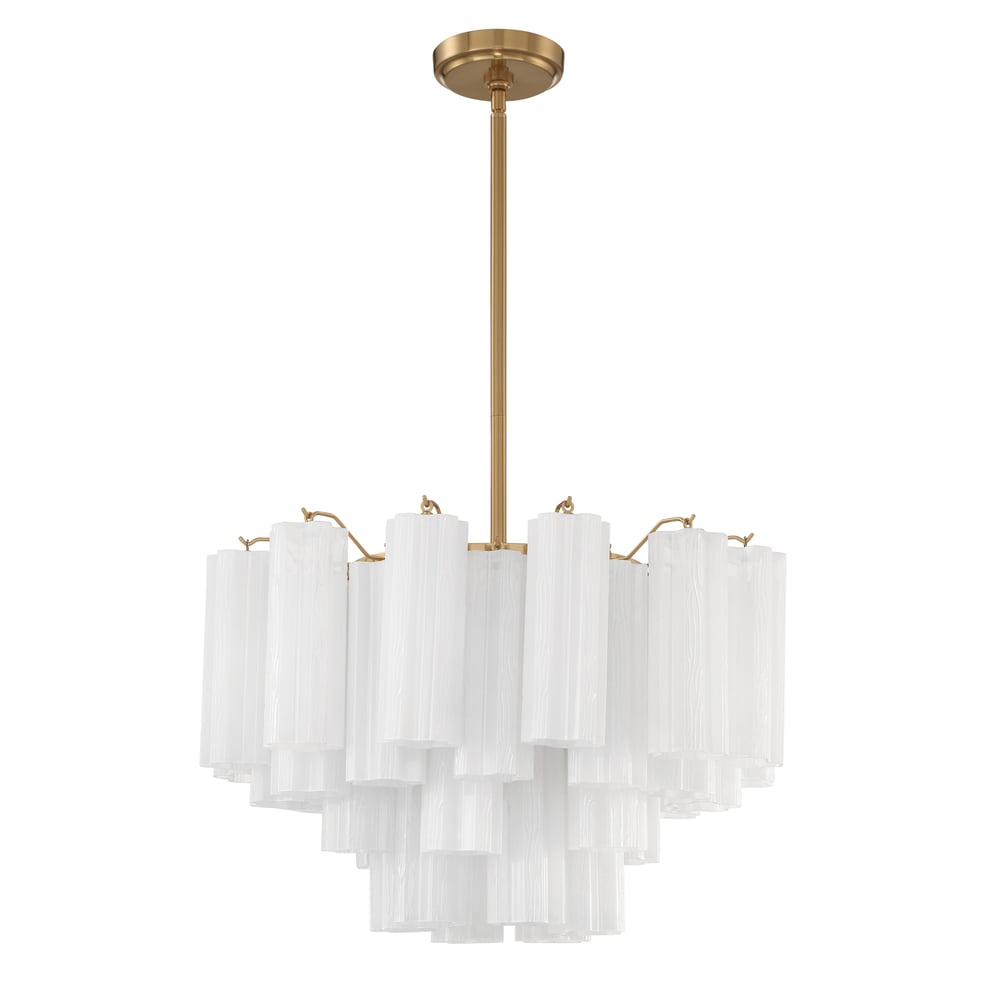 Eloria Glass Chandelier - Elegant Design with Crystal Accents & Adjust