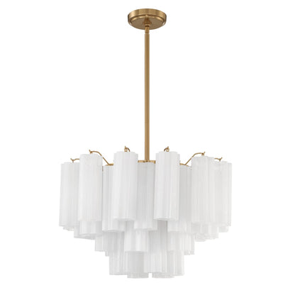 Eloria Glass Chandelier - Elegant Design with Crystal Accents & Adjust