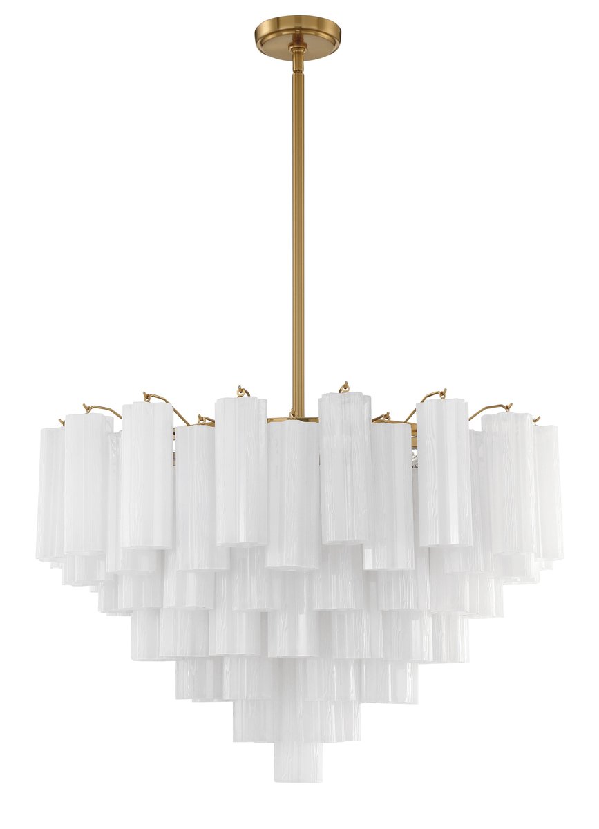 Eloria Glass Chandelier - Elegant Design with Crystal Accents & Adjust