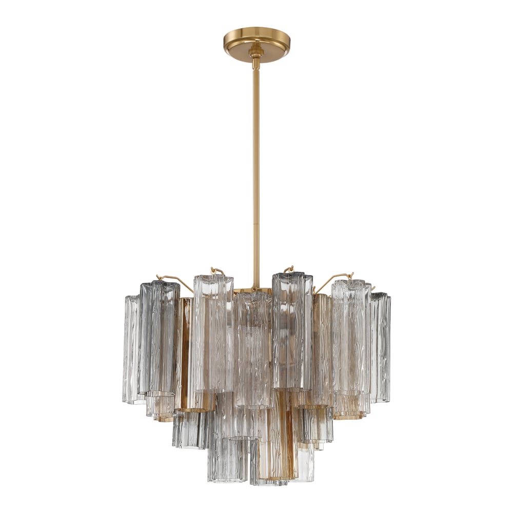Eloria Glass Chandelier - Elegant Design with Crystal Accents & Adjust