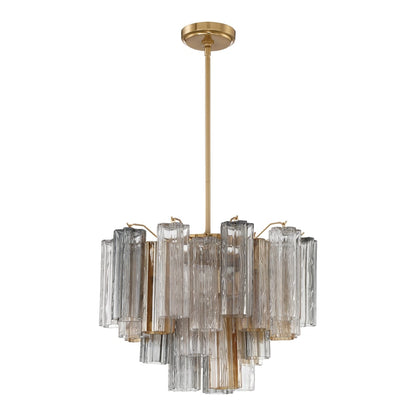 Eloria Glass Chandelier - Elegant Design with Crystal Accents & Adjust