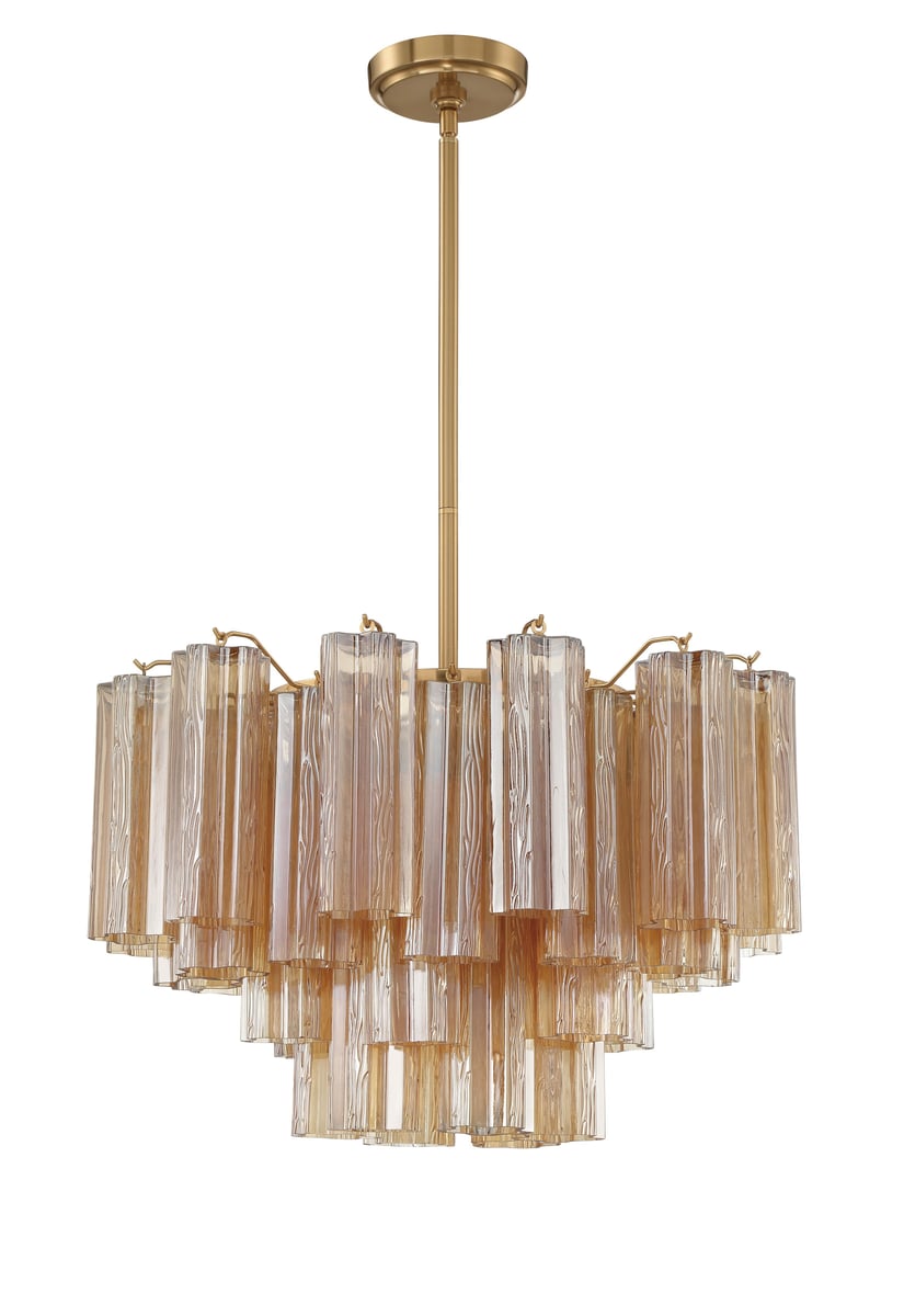 Eloria Glass Chandelier - Elegant Design with Crystal Accents & Adjust