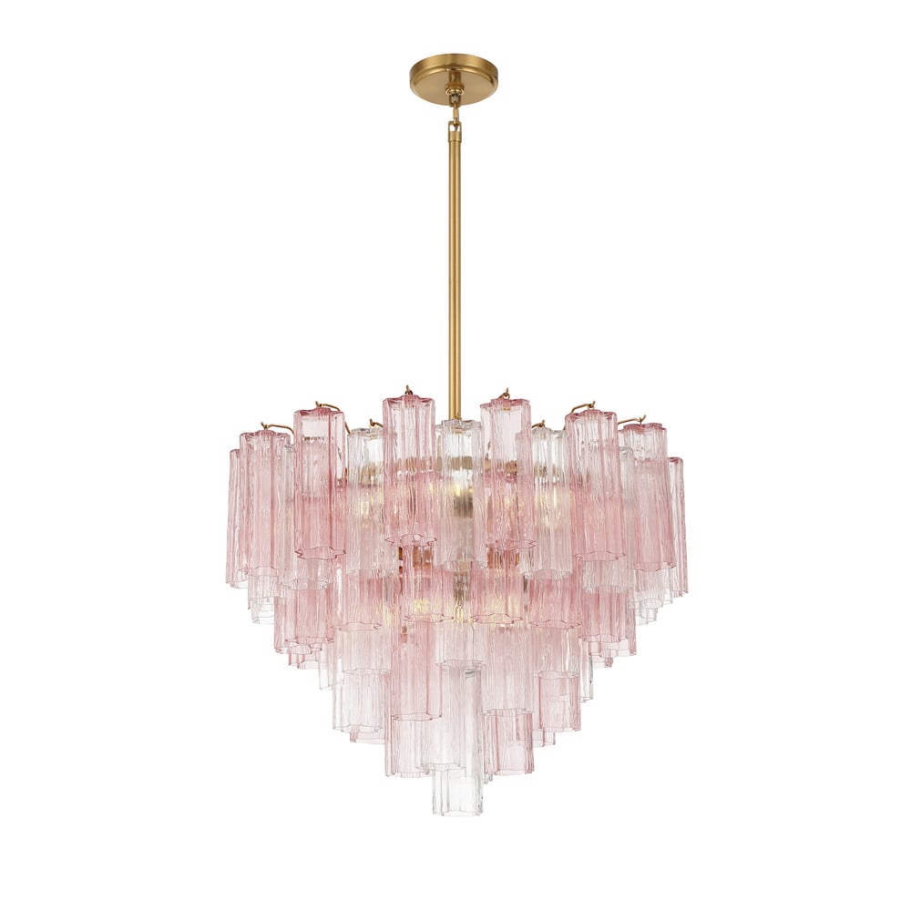 Eloria Glass Chandelier - Elegant Design with Crystal Accents & Adjust