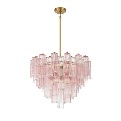 Eloria Glass Chandelier - Elegant Design with Crystal Accents & Adjust