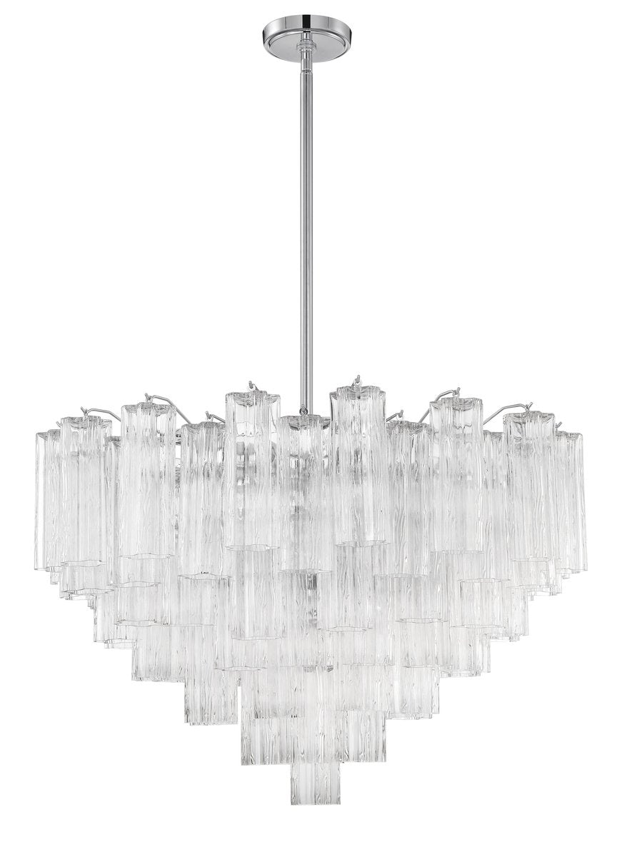 Eloria Glass Chandelier - Elegant Design with Crystal Accents & Adjust