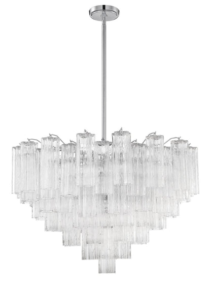 Eloria Glass Chandelier - Elegant Design with Crystal Accents & Adjust
