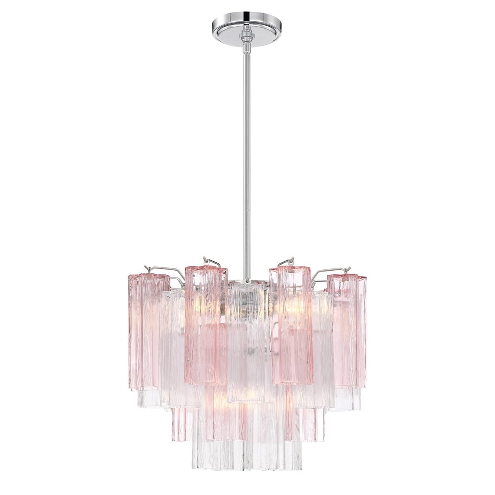 Eloria Glass Chandelier - Elegant Design with Crystal Accents & Adjust